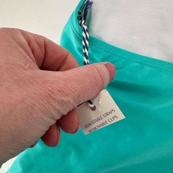 NWT Sonnet Shores Turquoise Tankini Size 16W XL Ruched Hi Waisted Bottoms - Picture 16 of 16